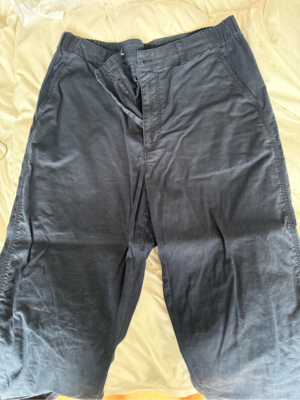 Uniqlo Navy Linen Trousers